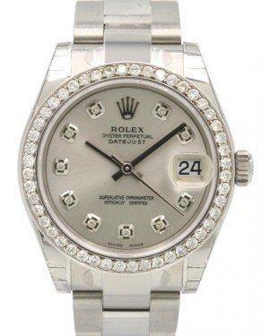 Rolex Datejust 31 Lady Midsize Stainless Steel Silver Diamond Dial & Bezel Oyster Bracelet 178240 - Fresh - NY WATCH LAB 