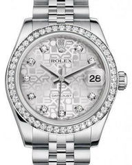 Rolex Datejust 31 Lady Midsize White Gold/Steel Silver Jubilee Diamond Dial & Diamond Bezel Jubilee Bracelet 178384 - Fresh - NY WATCH LAB 