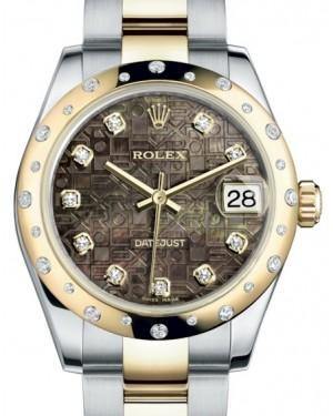 Rolex Datejust 31 Lady Midsize Yellow Gold/Steel Black Mother of Pearl Jubilee Diamond Dial & Diamond Set Domed Bezel Oyster Bracelet 178343 - Fresh - NY WATCH LAB 