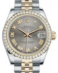 Rolex Datejust 31 Lady Midsize Yellow Gold/Steel Steel Roman Dial & Diamond Bezel Jubilee Bracelet 178383
