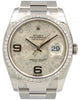 Rolex Datejust 36 116200-SLVFDO Silver Floral Motif Arabic Diamond Bezel Stainless Steel Oyster