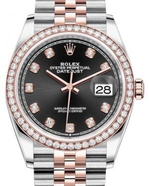 Rolex Datejust 36 Rose Gold/Steel Black Diamond Dial & Diamond Bezel Jubilee Bracelet 126281RBR
