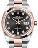Rolex Datejust 36 Rose Gold/Steel Black Diamond Dial & Domed Bezel Oyster Bracelet 126201