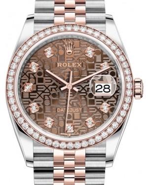 Rolex Datejust 36 Rose Gold/Steel Chocolate Jubilee Diamond Dial & Diamond Bezel Jubilee Bracelet 126281RBR