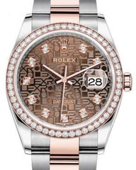 Rolex Datejust 36 Rose Gold/Steel Chocolate Jubilee Diamond Dial & Diamond Bezel Oyster Bracelet 126281RBR