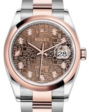 Rolex Datejust 36 Rose Gold/Steel Chocolate Jubilee Diamond Dial & Domed Bezel Oyster Bracelet 126201