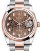Rolex Datejust 36 Rose Gold/Steel Chocolate Jubilee Diamond Dial & Domed Bezel Oyster Bracelet 126201