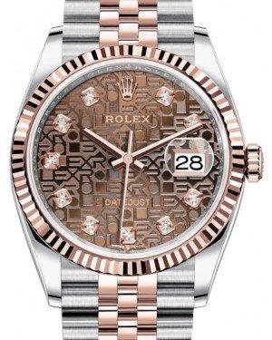 Rolex Datejust 36 Rose Gold/Steel Chocolate Jubilee Diamond Dial & Fluted Bezel Jubilee Bracelet 126231