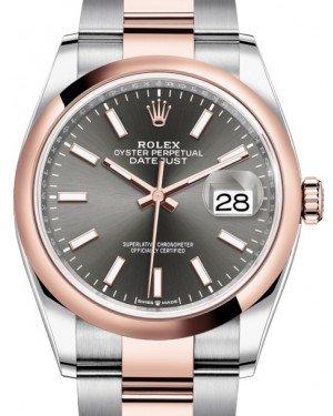 Rolex Datejust 36 Rose Gold/Steel Dark Rhodium Index Dial & Domed Bezel Oyster Bracelet 126201