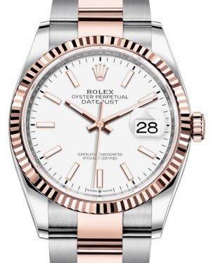 Rolex Datejust 36 Rose Gold/Steel White Index Dial & Fluted Bezel Oyster Bracelet 126231