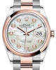 Rolex Datejust 36 Rose Gold/Steel White Mother of Pearl Diamond Dial & Domed Bezel Oyster Bracelet 126201