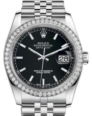 Rolex Datejust 36 White Gold/Steel Black Index Dial & Diamond Bezel Jubilee Bracelet 116244