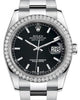 Rolex Datejust 36 White Gold/Steel Black Index Dial & Diamond Bezel Oyster Bracelet 116244