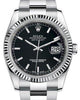 Rolex Datejust 36 White Gold/Steel Black Index Dial & Fluted Bezel Oyster Bracelet 116234