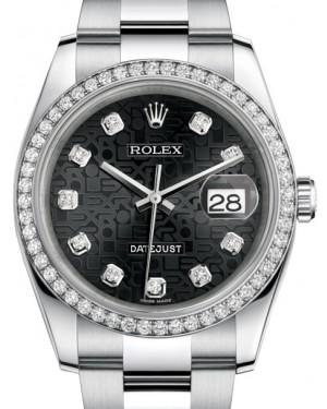 Rolex Datejust 36 White Gold/Steel Black Jubilee Diamond Dial & Diamond Bezel Oyster Bracelet 116244