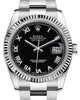 Rolex Datejust 36 White Gold/Steel Black Roman Dial & Fluted Bezel Oyster Bracelet 116234
