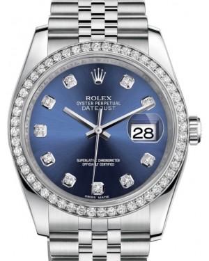 Rolex Datejust 36 White Gold/Steel Blue Diamond Dial & Diamond Bezel Jubilee Bracelet 116244