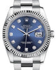 Rolex Datejust 36 White Gold/Steel Blue Diamond Dial & Fluted Bezel Oyster Bracelet 116234
