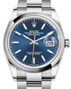 Rolex Datejust 36MM Stainless Steel Blue Index Dial & Smooth Domed Bezel Oyster Bracelet 126200 - NEW