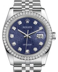 Rolex Datejust 36 White Gold/Steel Blue Juibilee Diamond Dial & Diamond Bezel Jubilee Bracelet 116244