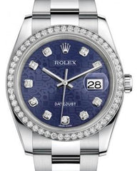 Rolex Datejust 36 White Gold/Steel Blue Juibilee Diamond Dial & Diamond Bezel Oyster Bracelet 116244