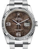 Rolex Datejust 36 White Gold/Steel Bronze Floral Motif Arabic Dial & Fluted Bezel Oyster Bracelet 116234