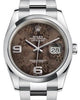 Rolex Datejust 36 Stainless Steel Bronze Floral Motif Arabic Dial & Smooth Domed Bezel Oyster Bracelet 116200