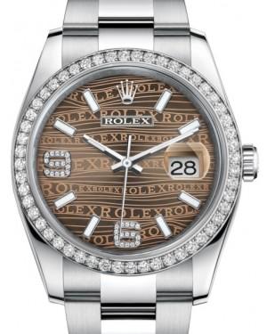 Rolex Datejust 36 White Gold/Steel Bronze Waves Diamond Dial & Diamond Bezel Oyster Bracelet 116244