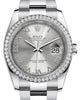 Rolex Datejust 36 White Gold/Steel Rhodium Roman Dial & Diamond Bezel Oyster Bracelet 116244