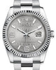 Rolex Datejust 36 White Gold/Steel Rhodium Waves Diamond Dial & Fluted Bezel Oyster Bracelet 116234