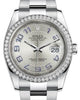 Rolex Datejust 36 White Gold/Steel Silver Diagonal Motif Arabic Dial & Diamond Bezel Oyster Bracelet 116244