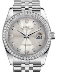 Rolex Datejust 36 White Gold/Steel Silver Diamond Dial & Diamond Bezel Jubilee Bracelet 116244