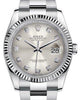 Rolex Datejust 36 White Gold/Steel Silver Diamond Dial & Fluted Bezel Oyster Bracelet 116234