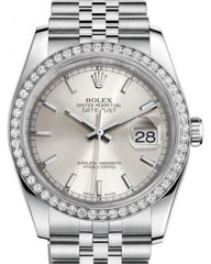 Rolex Datejust 36 White Gold/Steel Silver Index Dial & Diamond Bezel Jubilee Bracelet116244