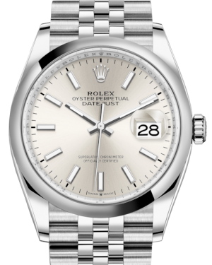 Rolex Datejust 36MM Stainless Steel Silver Index Dial & Smooth Domed Bezel Jubilee Bracelet 126200 - NEW