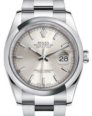 Rolex Datejust 36 Stainless Steel Silver Index Dial & Smooth Domed Bezel Oyster Bracelet 116200