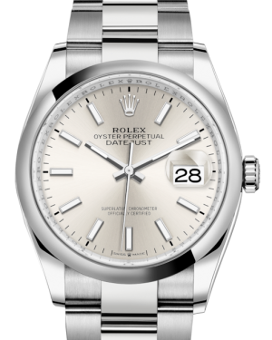 Rolex Datejust 36MM Stainless Steel Silver Index Dial & Smooth Domed Bezel Oyster Bracelet 126200 - NEW