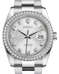 Rolex Datejust 36 White Gold/Steel Silver Jubilee Diamond Dial & Diamond Bezel Oyster Bracelet 116244