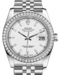 Rolex Datejust 36 White Gold/Steel White Index Dial & Diamond Bezel Jubilee Bracelet 116244