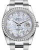 Rolex Datejust 36 White Gold/Steel White Mother of Pearl Diamond Dial & Diamond Bezel Oyster Bracelet 116244
