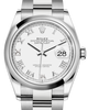Rolex Datejust 36 Stainless Steel White Roman Dial & Smooth Domed Bezel Oyster Bracelet 126200