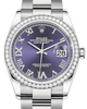 Rolex Datejust 36 White Gold/Steel Aubergine Roman & Diamond Dial & Diamond Bezel Oyster Bracelet 126284RBR
