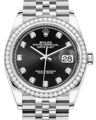 Rolex Datejust 36 White Gold/Steel Black Diamond Dial & Diamond Bezel Jubilee Bracelet 126284RBR