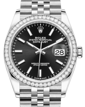 Rolex Datejust 36 White Gold/Steel Black Index Dial & Diamond Bezel Jubilee Bracelet 126284RBR