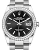 Rolex Datejust 36 White Gold/Steel Black Index Dial & Diamond Bezel Oyster Bracelet 126284RBR