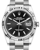 Rolex Datejust 36mm White Gold/Steel Black Index Dial & Fluted Bezel Oyster Bracelet 126234 - NEW