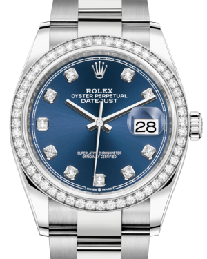 Rolex Datejust 36 White Gold/Steel Blue Diamond Dial & Diamond Bezel Oyster Bracelet 126284RBR