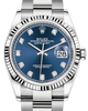 Rolex Datejust 36mm White Gold/Steel Blue Diamond Dial & Fluted Bezel Oyster Bracelet 126234 - NEW