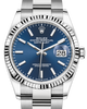 Rolex Datejust 36MM White Gold/Steel Blue Index Dial & Fluted Bezel Oyster Bracelet 126234 - NEW
