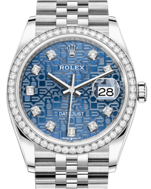 Rolex Datejust 36 White Gold/Steel Blue Jubilee Diamond Dial & Diamond Bezel Jubilee Bracelet 126284RBR
